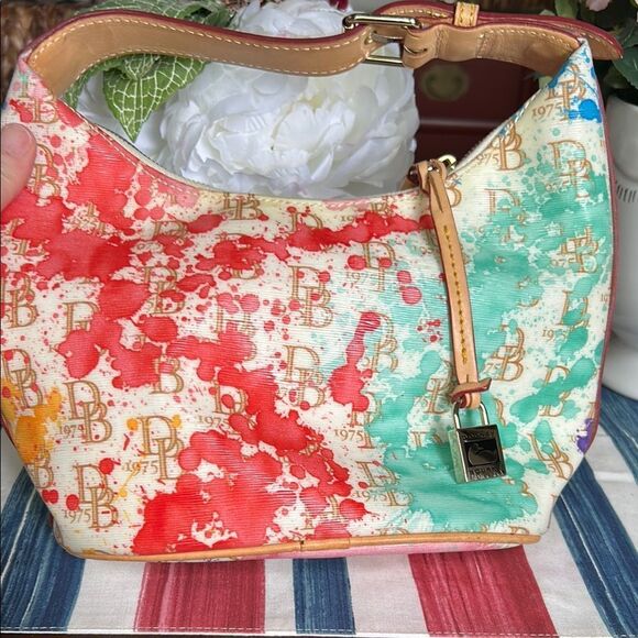 Dooney & Bourke Colorful paint splatter with logo Women's Bag small - Picture 4 of 12
